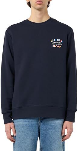 GANT Heren Graphic C-hals Sweatshirt, Avondblauw, S, Avond Blauw, S