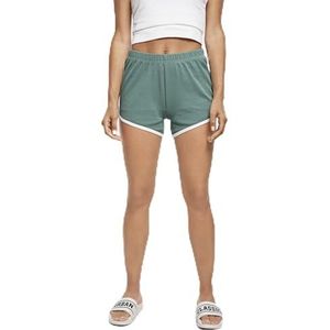 Urban Classics Dames Dames Organic Interlock Retro Hotpants Shorts, Paleleaf/Wit, 3XL