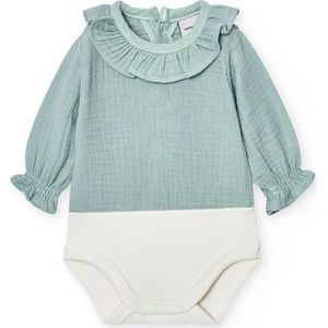 BABIDU Babybody met lange mouwen van 100% katoen, babybody voor pasgeborenen van bamboestof met ruches, zacht, ademend en hypoallergeen, voor de gevoelige huid, uniseks kleding