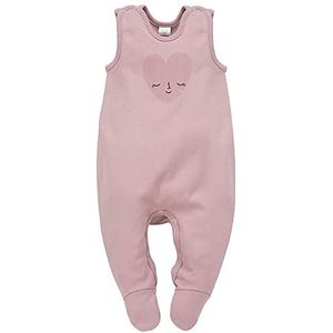 Pinokio Baby Sleepsuit Hello, 100% katoen roze met hartjes, meisjes maat 50-68 (62), roze, 62 cm