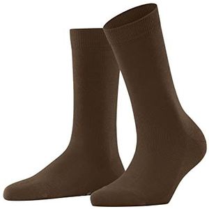 FALKE Family Damessokken van duurzaam katoen, verstevigde sokken zonder patroon, ademend, effen, milieuvriendelijk, 1 paar sokken, bruin (Tawny 5124), 35-38