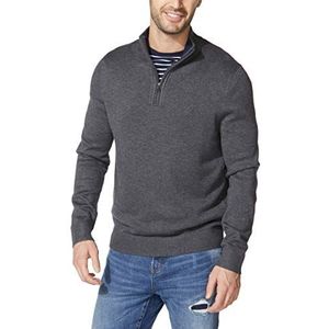 Nautica Quarter Zip Pullover voor heren, donkergrijs, gemêleerd, L