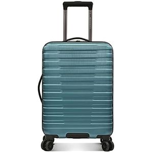 U.S. Traveler Boren harde koffer van polycarbonaat met 8 draaibare wielen, aluminium handgreep, blauwgroen, Carry-on with USB Port