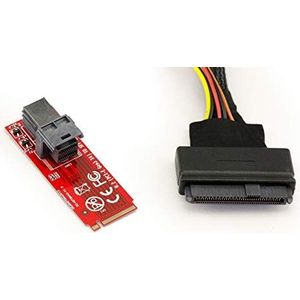 KALEA-INFORMATIQUE SFF-8639 68Pin U2 naar M2 PCIe M Key adapter met SFF-8643 1m Mini SAS kabel. Voor montage van een U.2 SSD op een M.2-poort