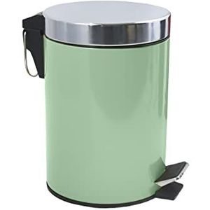 MSV Prullenbak/pedaalemmer - metaal - groen - 3 liter - 17 x 25 cm - Badkamer/toilet