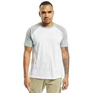 Urban Classics Raglan Contrast Tee, heren T-shirt, verkrijgbaar in vele verschillende kleuren, maten S - 5XL, wit/grijs, 4XL