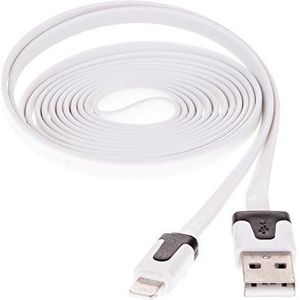 DAM DMK159 platte kabel voor Apple iPhone 5/6/6 Plus, 3 m, wit