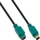 Intos Premium PS/2 kabel Mdin6/ stekker - Mdin6/ bus 2,0 m stekker groen