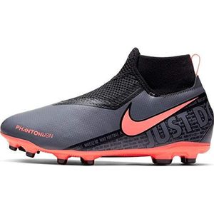 Nike Unisex Jr. Phantom Vision Academy Dynamic Fit Mg voetbalschoenen voor kinderen, Donkergrijs lichte mango zwart, 33.5 EU