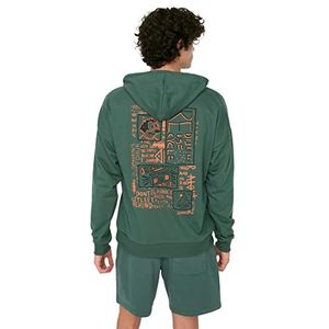 TRENDYOL MAN Sweatshirt - Marineblauw - Oversize, Groen, S
