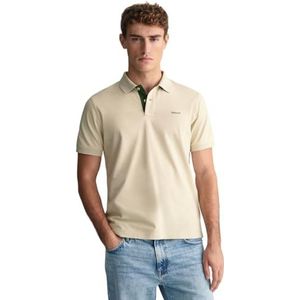 GANT REG Contrast Pique SS Rugger, zijdeachtig beige, XXL