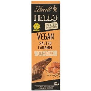 Lindt HELLO Vegan chocoladereep Karamel Zeezout 100gram | Haverdrank | Veganistische chocolade