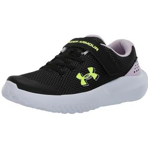 Under Armour UA GPS Surge 4 AC, Sneakers meisjes, Black/Purple Ace/High-Vis Yellow, 34 EU