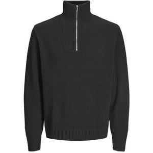 Jack & Jones Jorfrederiksberg Knit Half Zip Sn, zwart, L