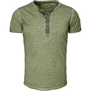 KEY LARGO Heren ARENA button T-shirt, groen (1500), XXL