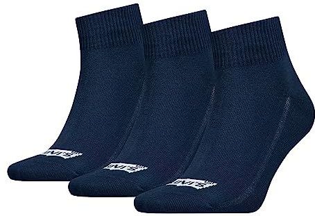 Levi's Unisex Quarter - Donkerblauw - Verpakking van 3 stuks - Zacht Katoen