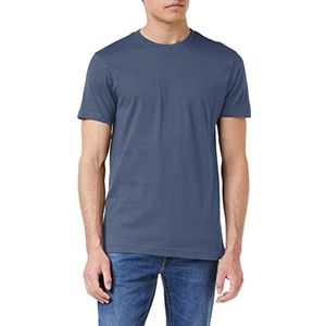 Urban Classics Basic T-shirt voor heren van katoen, ronde hals, verkrijgbaar in meer dan 15 kleuren, effen, maat S tot 5XL, Vintage blauw, M