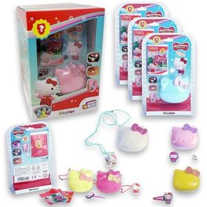 Sbabam Funny Box Hello Kitty Bath Bomb, badbommen voor kinderen met verrassing, 3 stuks, je kunt ring, halsketting of haarspeld vinden - Hello Kitty gadget voor meisjes 8 jaar, spelletjes meisjes