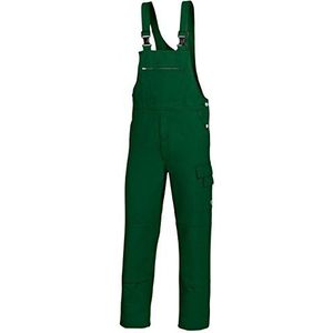 BP Workwear Basic 1482-060-74 tuinbroek - stoffen bretels met rubberen inzetstuk - zakken voor kniebeschermers - puur katoen - vaste pasvorm - maat: 25 - kleur: middengroen