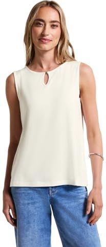 Street One Dames jersey top met cut-out, off-white, 42