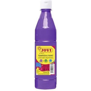 Jovi - Vloeibare temperaverf, fles van 500 ml, Violette kleur, Verf op basis van natuurlijke ingrediënten, Gemakkelijk te wassen, Glutenvrij, Ideaal voor schoolgebruik (50623)