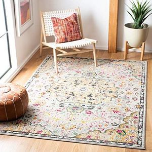 SAFAVIEH Modern chic tapijt voor woonkamer, eetkamer, slaapkamer - Madison Collection, laagpolig, grijs en goud, 160 x 229 cm