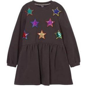 Desigual Knit jurk met lange mouwen voor meisjes, zwart, 6 Jaar