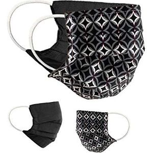 BaF Community-maskers Set van 2 stuks Unisex geïmproviseerd masker Omkeerbaar mondbeschermingsmasker Mond- en neusbescherming Omkeerbaar masker met motief katoen BCI Wasbaar