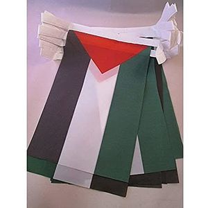 Palestina 6 meter BUNTING Vlag 20 vlaggen 9'' x 6'' - Palestijnse STRING vlaggen 15 x 21 cm - AZ FLAG
