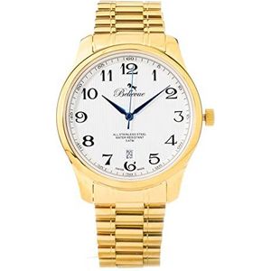Bellevue horloge heren f10, Wit, 40MM, Armband