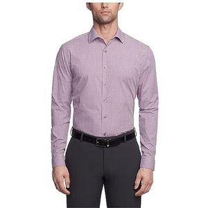 Unlisted by Kenneth Cole Heren Slim Fit Check Spread Collar Jurk Shirt - rood - S