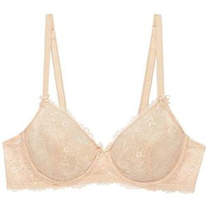 Savage X Fenty Dames Reg Floral Lace Unlined BH, Honing Naakt, 75E