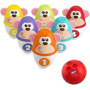 Chicco - Monkey Strike - Bowling Set - Kinderspeelgoed - Genummerde Kegels - Stimuleert Creativiteit - Ontwikkel Coördinatie