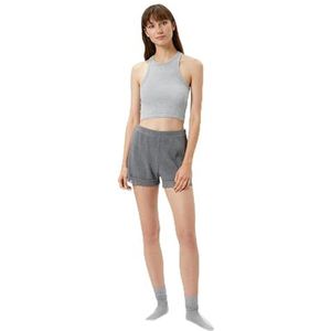 Koton Dames Lacy Ribbed Pyjama Bottom Shorts, Grijs Melange (grm), XL