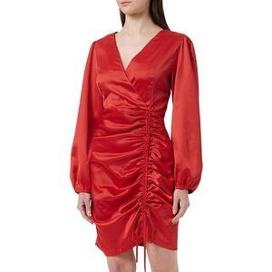NAEMI Dames mini-jurk van satijn 19229197-NA01, rood, XL, Mini-jurk van satijn, XL