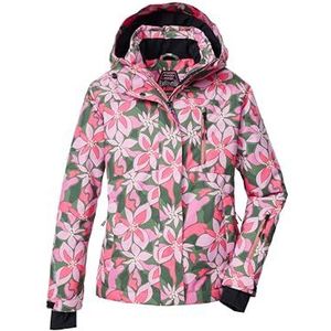 killtec meisjes Ski-jack/functioneel jack met capuchon en sneeuwvanger KSW 211 GRLS SKI JCKT, sage AOP, 116, 43598-000