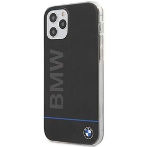 BMW Hard Case PC + TPU Blue Line voor Apple iPhone 12, 12 Pro - zwart
