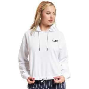 FILA BURDUR cropped hoodie voor dames, helder wit, 4XL