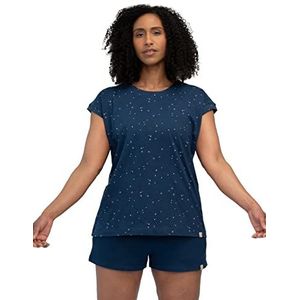 greenjama Dames T-shirt Slub Jersey met print Pyjama Top, ultra marine, 36