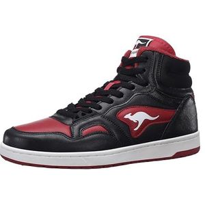KangaROOS K-Slam Point Mid Sneakers, uniseks, volwassenen, Jet Black/Rouge, maat 46, Jet Black Rouge, 46 EU