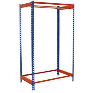 Simonclothing hangrek, blauw/oranje, simonrack 1500 x 900 x 500 mm, rek voor kleerhangers, capaciteit 25 kg per hanger