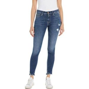 Replay Luzië Skinny fit jeans met hoge taille, 009, medium blue, 28W x 30L