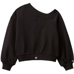 United Colors of Benetton Sweatshirt met capuchon voor meisjes en meisjes, Zwart, 120 cm