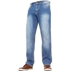 Enzo Mens KZ127 rechte pijp jeans, blauw (lightwash) W32/L30 (maat 32S), Blauw, 32W / 30L