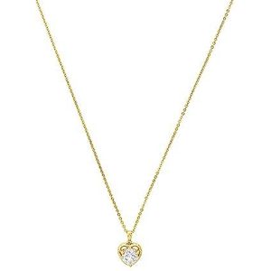 Amor collier met hanger 925 sterling zilveren dames collier, met cubic zirkonia synth., 45 cm, goud, hart, Wordt geleverd in sieraden geschenkverpakking, 2022292