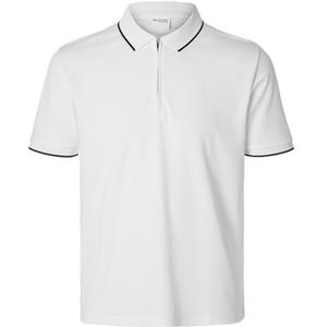 Selected Homme - Slhfave Sport ZIP SS Polo - Wit - Katoen