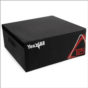 Yes4All Soft Plyo Box/Plyometrische springbox - verstelbare plyo-box/schuimplyo-box voor springtraining, fitness en conditionering (30,5 cm, zwart)