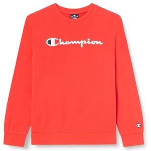 Champion Legacy Icons B-Ultralight Spring Terry Crewneck Sweatshirt voor kinderen en jongens, Rood, 11-12 jaar