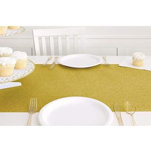 Kunststof gouden glitter tafelloper