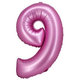 GoDan Ballon Folie Beauty&Charm, Cijfer 9, Satijn Roze, 76 cm